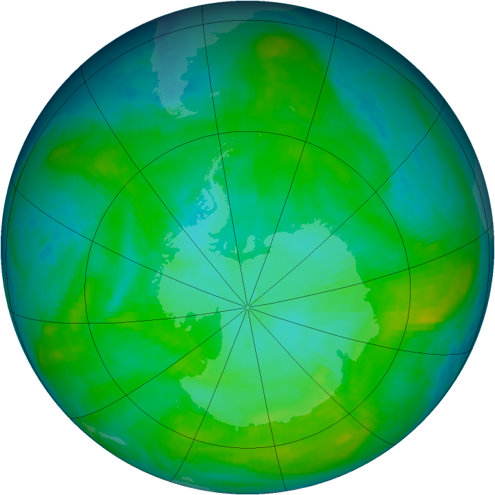 Antarctic ozone map for 30 January 1979